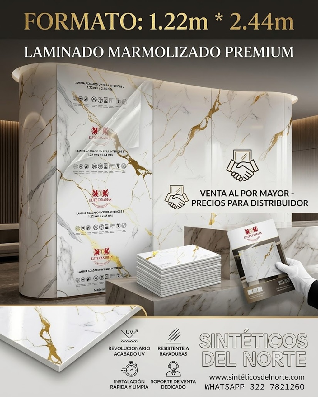 Láminas UV marmolizadas en Cúcuta